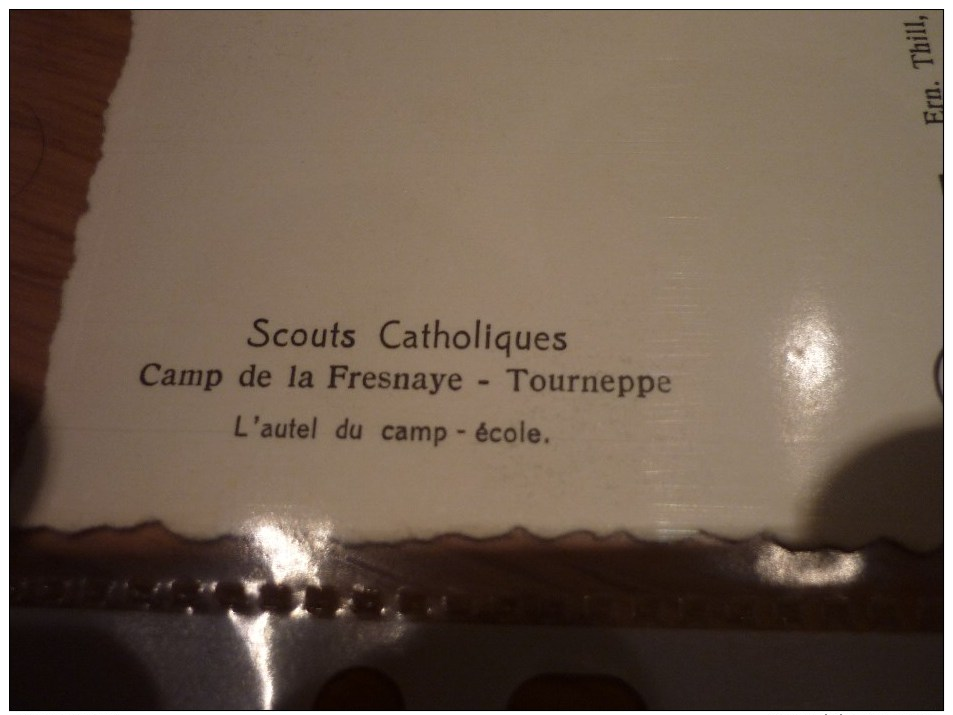 Scouts Catholiques  Camp de la Fresnaye - Tourneppe  " lot de 4 cartes non circulées ".