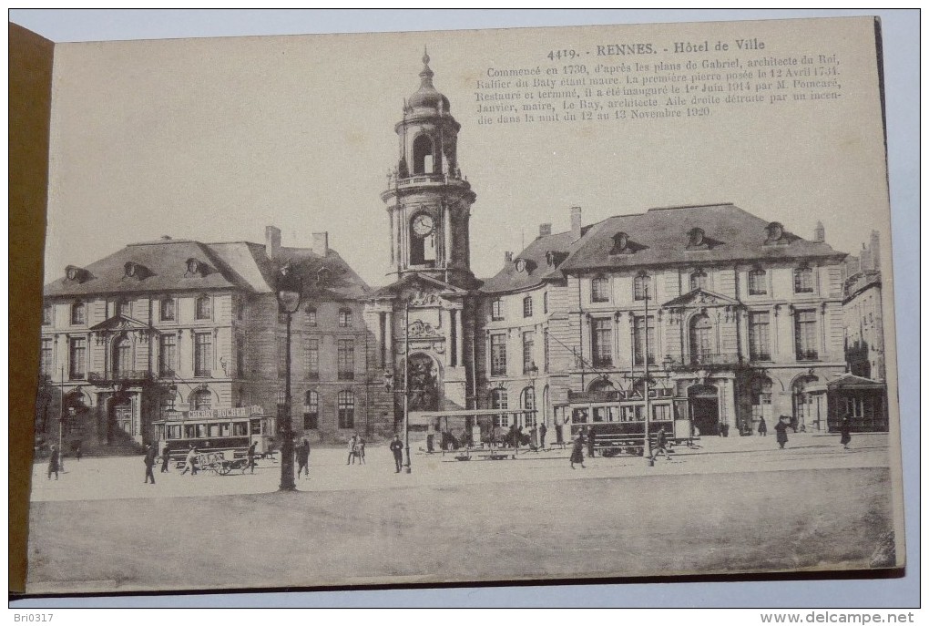 RENNES - 35  - Carnet 11 CPA : Hôtel De Ville;Théâtre;Palais De Justice; Gare;quais; Grotte; Thabor; Serres..... - Rennes