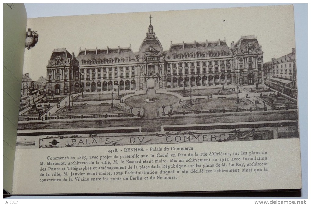 RENNES - 35  - Carnet 11 CPA : Hôtel De Ville;Théâtre;Palais De Justice; Gare;quais; Grotte; Thabor; Serres..... - Rennes