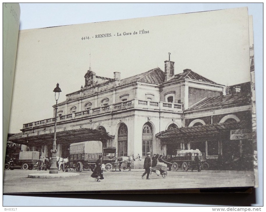 RENNES - 35  - Carnet 11 CPA : Hôtel de ville;Théâtre;Palais de justice; gare;quais; grotte; Thabor; serres.....