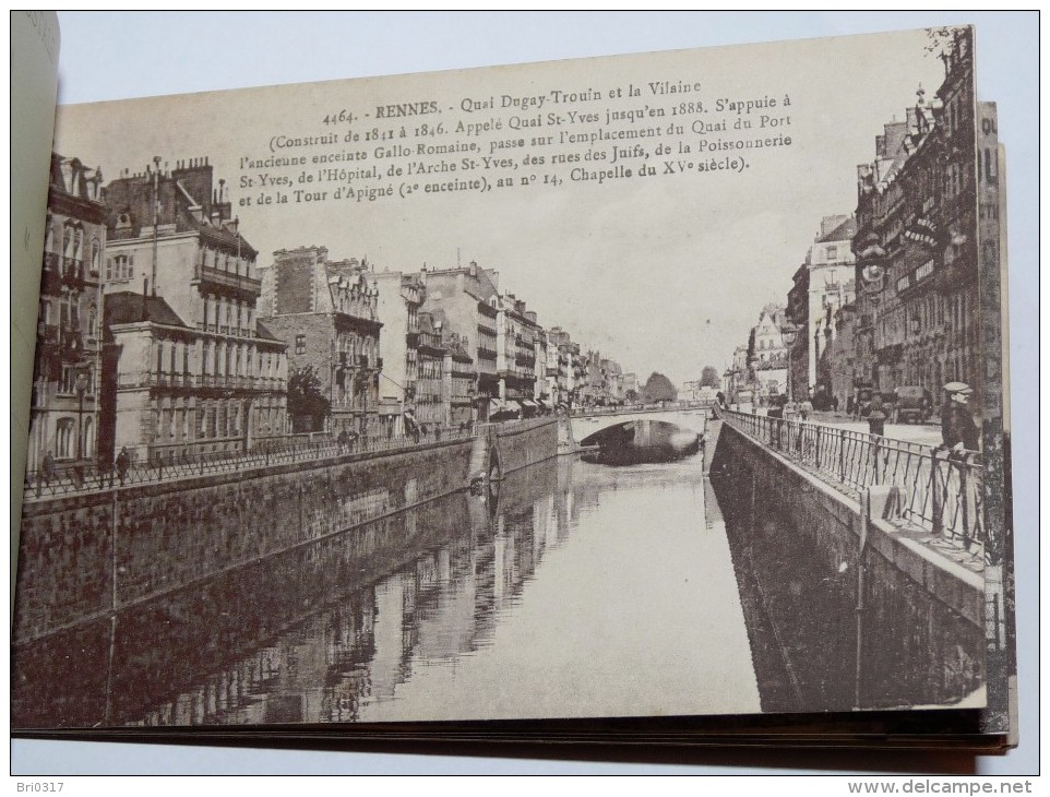 RENNES - 35  - Carnet 11 CPA : Hôtel de ville;Théâtre;Palais de justice; gare;quais; grotte; Thabor; serres.....