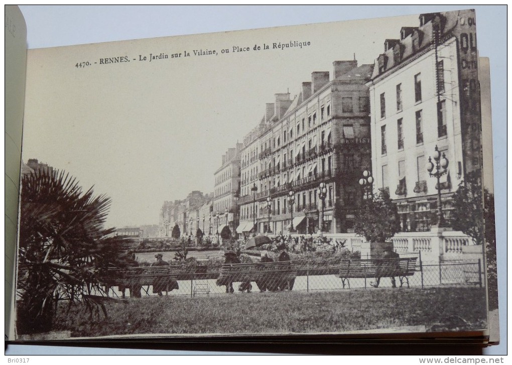 RENNES - 35  - Carnet 11 CPA : Hôtel de ville;Théâtre;Palais de justice; gare;quais; grotte; Thabor; serres.....