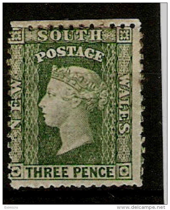 NEW SOUTH WALES 1860 3d DULL GREEN PERF 13 SG 158 MOUNTED MINT Cat £95 - Mint Stamps