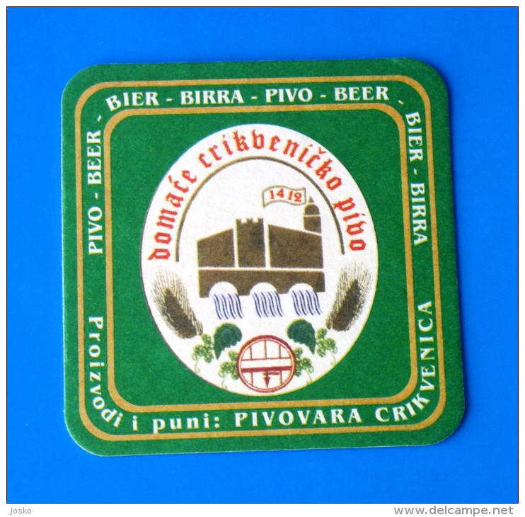 CRIKVENICKO BEER With Czech Republic Advertisement - Croatia Beer Coaster * Mat Bierdeckel Sous-bock Sottobicchiere - Sous-bocks