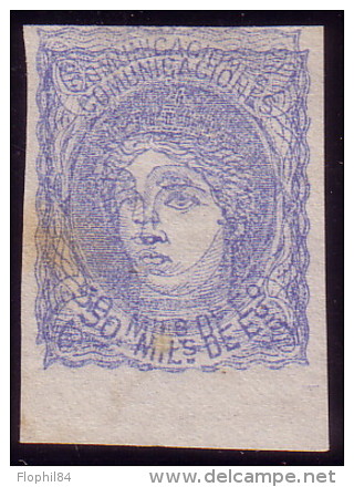 ESPAGNE - REGENCE - 50m OUTREMER NON DENTELE DOUBLE IMPRESSION - VARIETE - PETITE TACHE.. - Unused Stamps