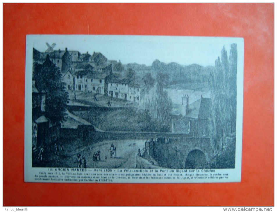 ANCIEN NANTES - 44 - Vers 1825 - La Ville En Bois Et Le Pont De Gigant Sur La Chézine   - Loire Atlantique - - Nantes