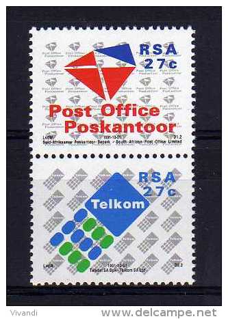 South Africa - 1991 - Establishment Of Post Office Ltd & Telekom Ltd - MNH - Ongebruikt