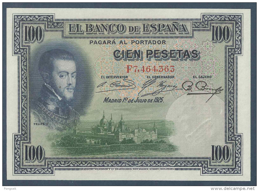 ESPAÑA / SPAIN. 100 PESETAS. 1/7/1925. Pick 69. SERIE F7. SC / UNC / NEUF. - 100 Pesetas