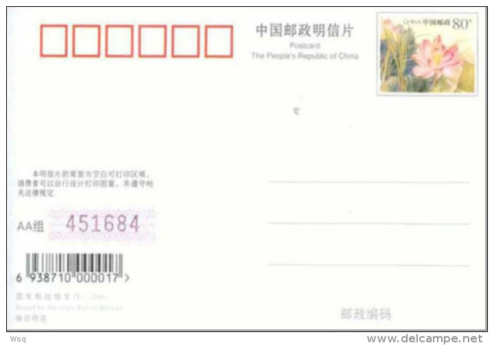 (N57-011 ) Beijing Paralympic Games , Wheelchair, Handisport,disabled Person,Postal Stationery-Entier Postal - Sport Voor Mindervaliden