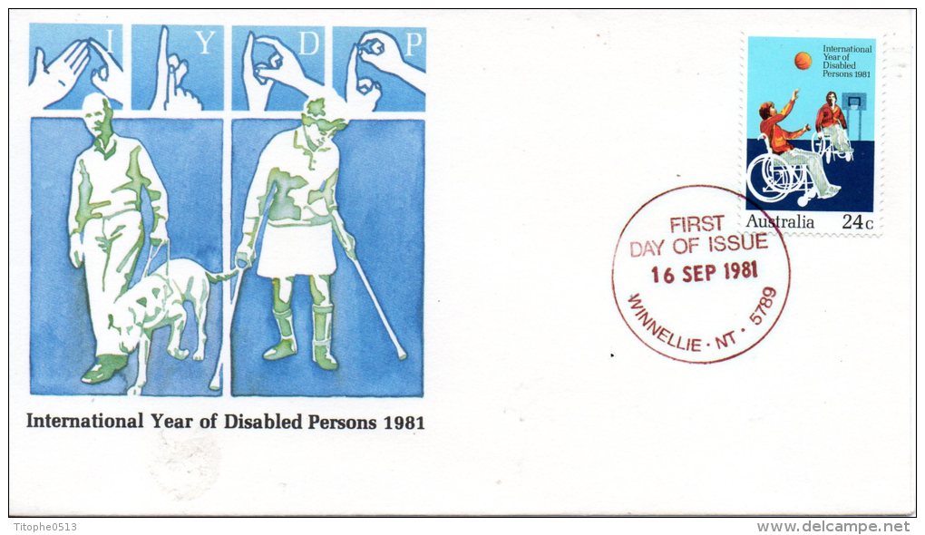 AUSTRALIE. N°746 De 1981 Sur Enveloppe 1er Jour (FDC). Basket Pour Handicapé/Année Internationale Des Handicapés. - Sport Voor Mindervaliden