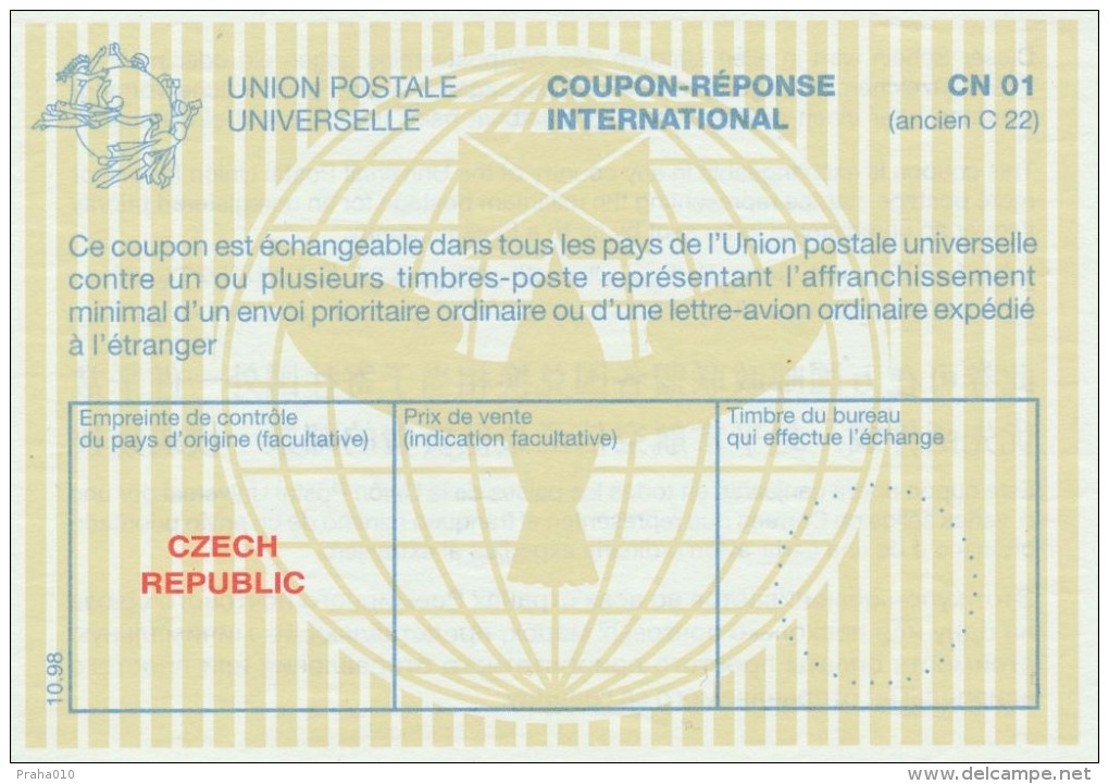 I0073 - Czech Rep. (1998) CRI (CN 01 - C22) Coupon-reponse International - Printed Name CZECH REPUBLIC (!) - Neufs