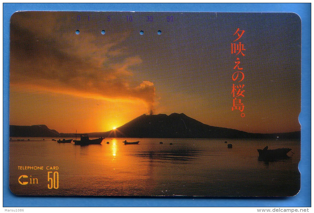 Japan Japon  Telefonkarte Télécarte Phonecard -  Volcan Volcano Vulkan Nr. 390 - 01713 - Volcanos