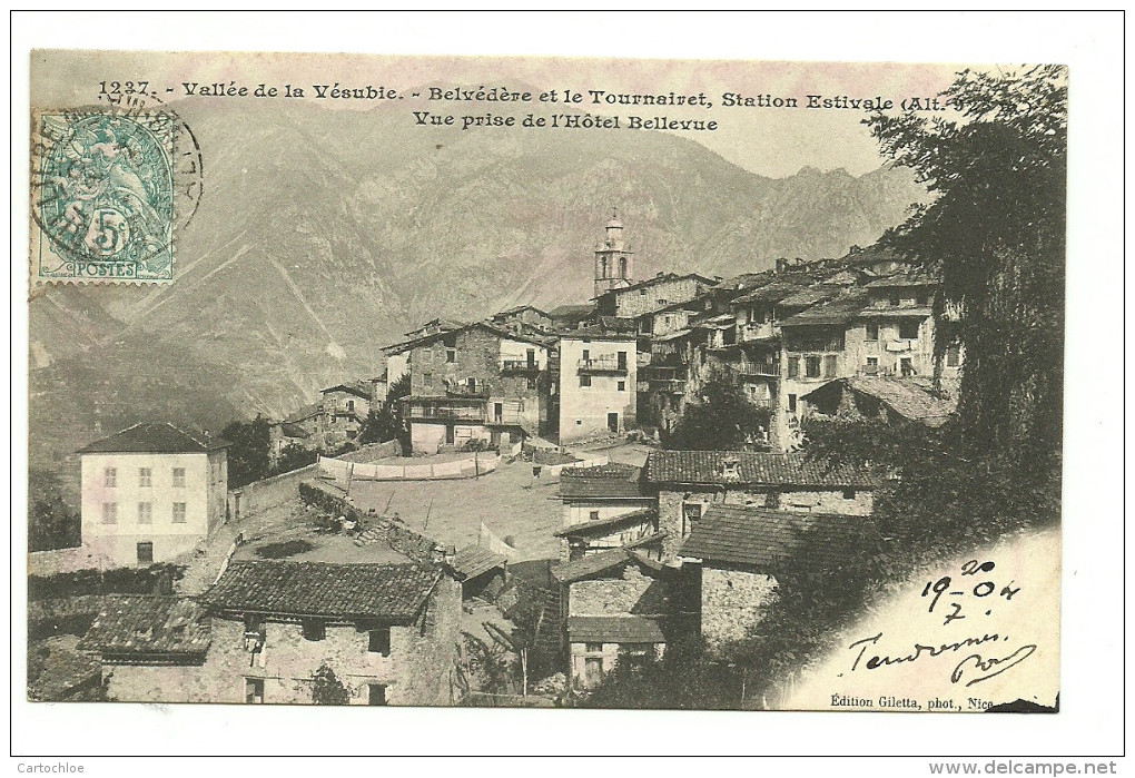 VALLEE DE LA VESUBIE-Belvedere Et Le Tournaivet, Station Estivale,vue De L'Hotel Bellevue - Belvédère