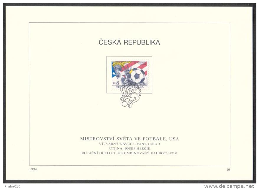 Czech Rep. / First Day Sheet (1994/10) Praha: FIFA World Cup USA 1994 (Statue Of Liberty, US Flag) Painter: Ivan Strnad - 1994 – USA