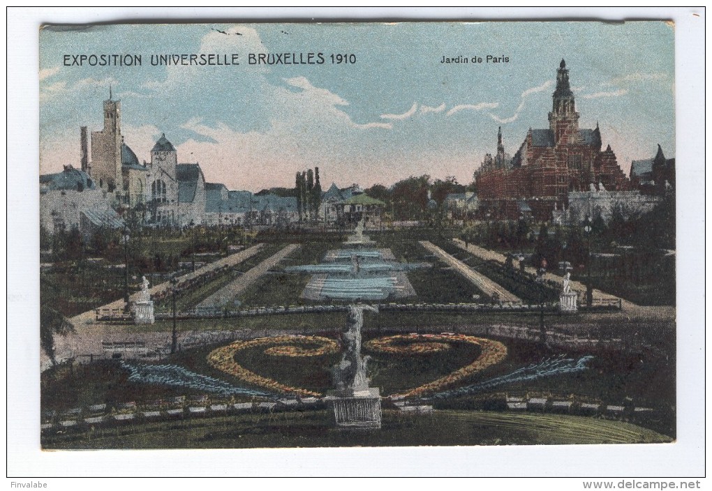 BELGIQUE BRUXELLES EXPOSITION UNIVERSELLES BRUXELLES 1910 Jardin De Paris - Universal Exhibitions