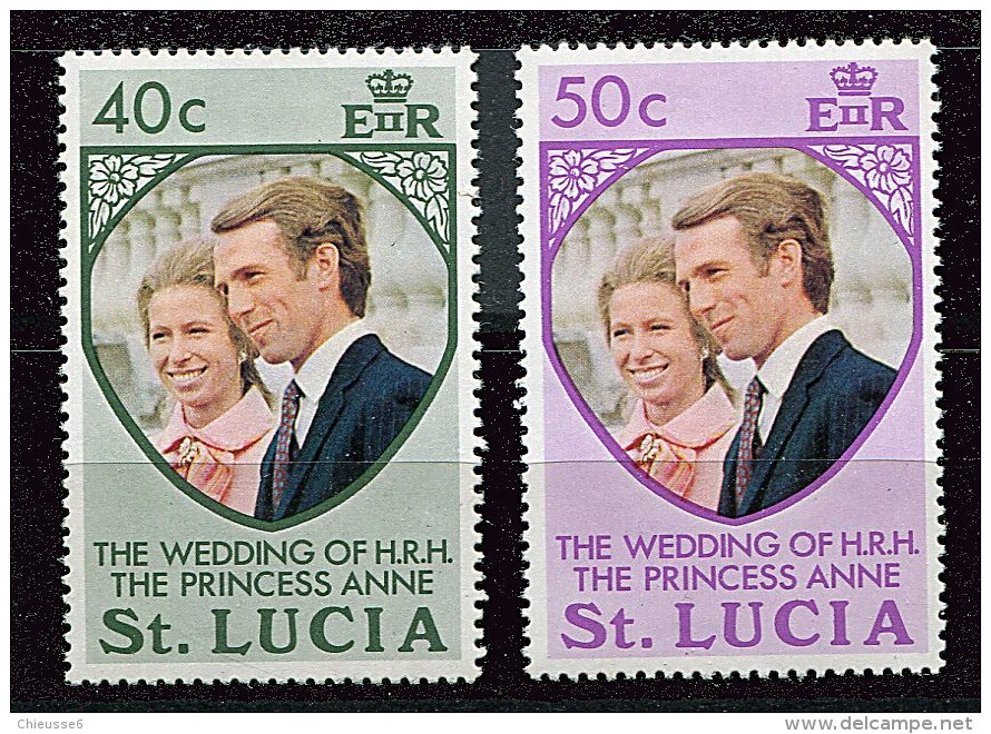 Ste Lucie ** 347/348 - Mariage De La Princesse Anne - St.Lucie (1979-...)