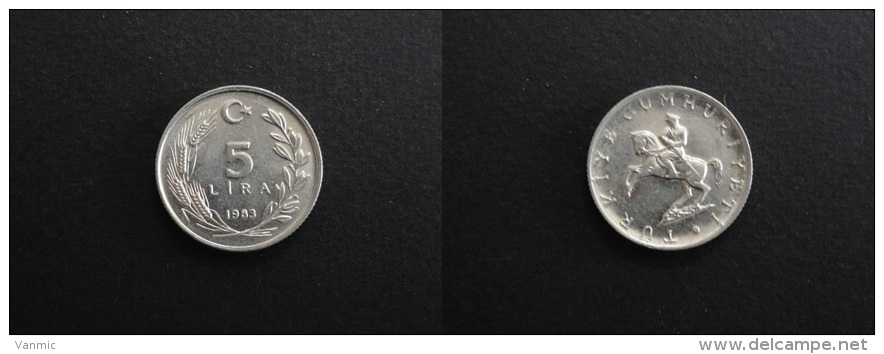 1983 - 5 LIRA TURQUIE - TURKEY - Turquie