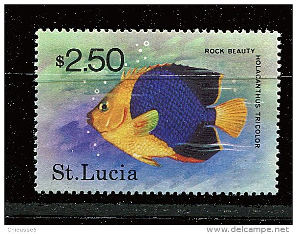 Ste Lucie ** Tbre Du Bloc N° 14 - Poisson De Ste Lucie - St.Lucia (1979-...)