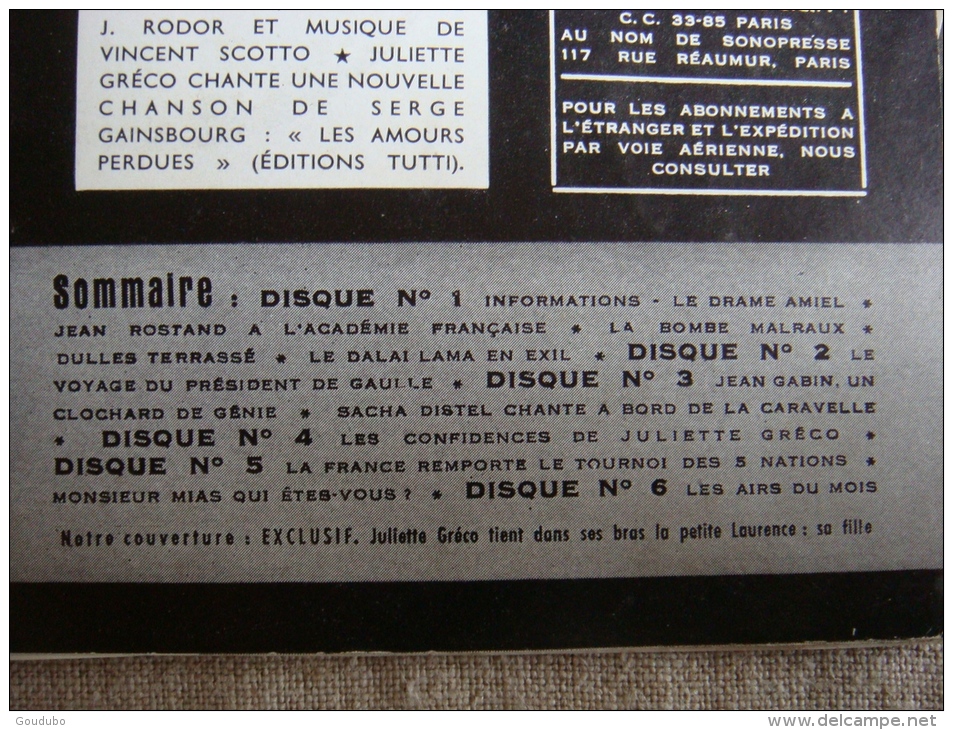 Sonorama N°8 Mai 1959 Gabin, Gréco Tournoi Des 5 Nations. Voir Sommaire Et Photos. - Other Audio Books
