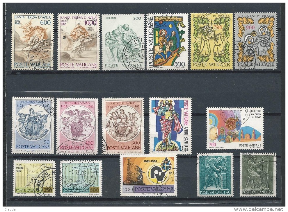 77 TPE - VATICAN- 16 TIMBRES (Années 80) - Used Stamps