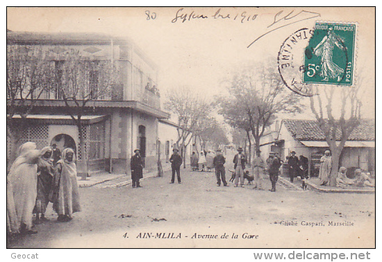 CPA ALGERIE AIN MLILA Avenue De La Gare - Other & Unclassified