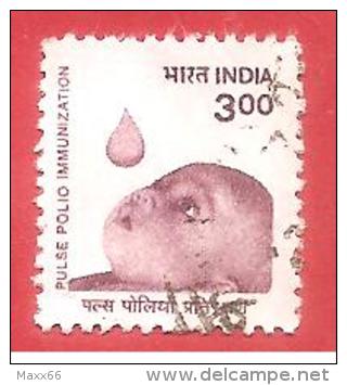 INDIA USATO - 1998 - Oral Polio Vaccine - 3 &#8360; - India Rupee - Michel IN 1647 - Oblitérés