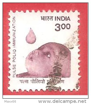 INDIA USATO - 1998 - Oral Polio Vaccine - 3 &#8360; - India Rupee - Michel IN 1647 - Oblitérés