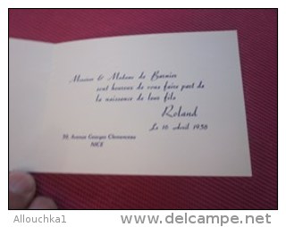 Nice 1958 Carte Postale Fantaisie Chromo Faire Part De Naissance De Roland La Fête Et Les Voeux -- - Nacimiento & Bautizo