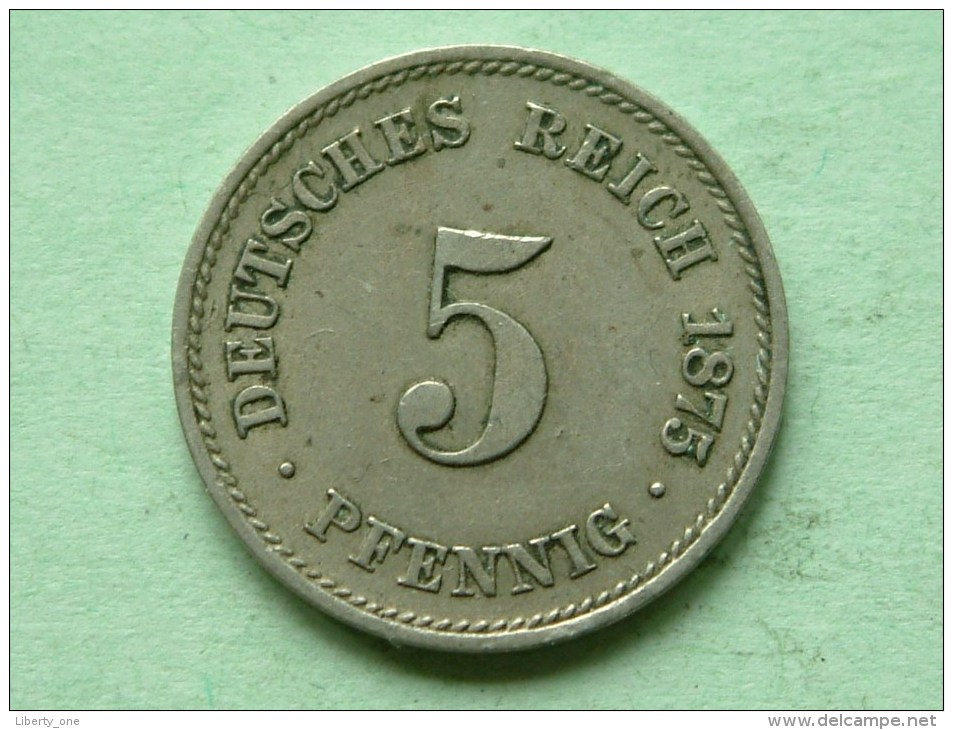 1875 F - 5 PFENNIG / KM 3 ( For Grade , Please See Photo ) ! - 5 Pfennig
