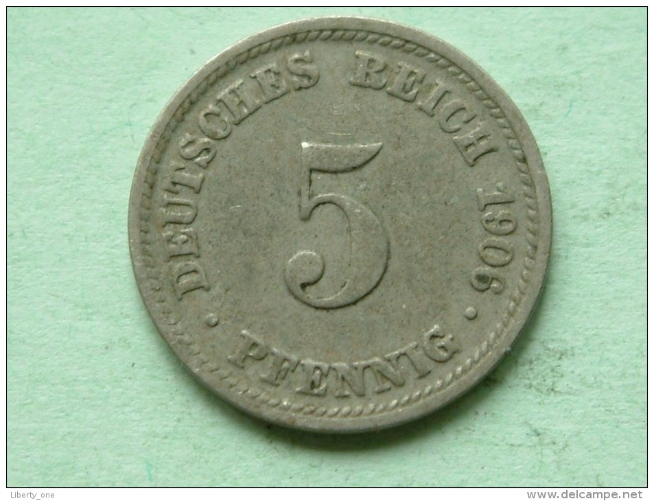 1906 D - 5 PFENNIG / KM 11 ( For Grade , Please See Photo ) ! - 5 Pfennig