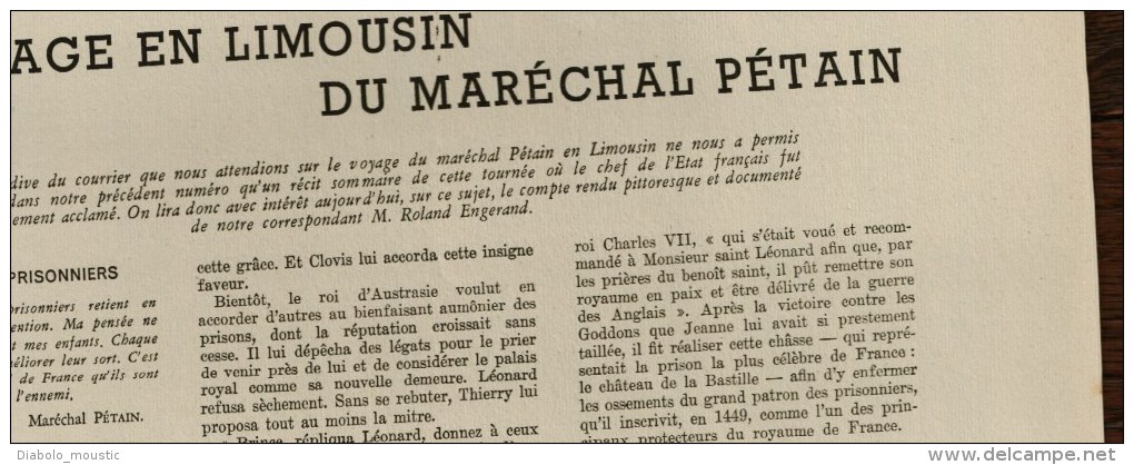 1941 Guerre ALLEMAGNE-RUSSIE ; Portrait soie de Pétain ;Secours national ; Cheval roi à Paris; Elevage du lapin partout