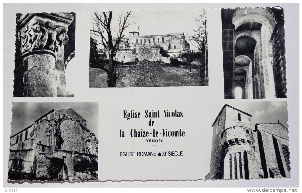 LA CHAIZE LE VICOMTE - CPSM 85 - EGLISE SAINT NICOLAS. Carte Photo. - La Chaize Le Vicomte