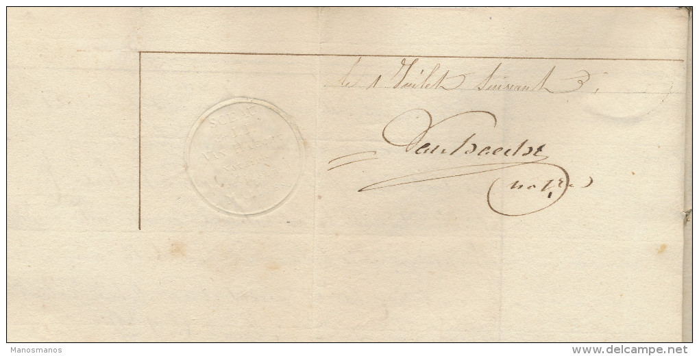 107/22 - Papier Fiscal Révolutionnaire - Acte 1809 Du Notaire Vinck à MALINES , Département Des 2 Nèthes - 1794-1814 (Période Française)
