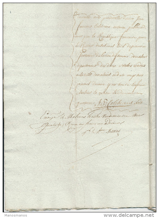 108/22 - Papier Fiscal Révolutionnaire - Acte An 13 De La Justice De Paix à MALINES , Département Des 2 Nèthes - 1794-1814 (Période Française)