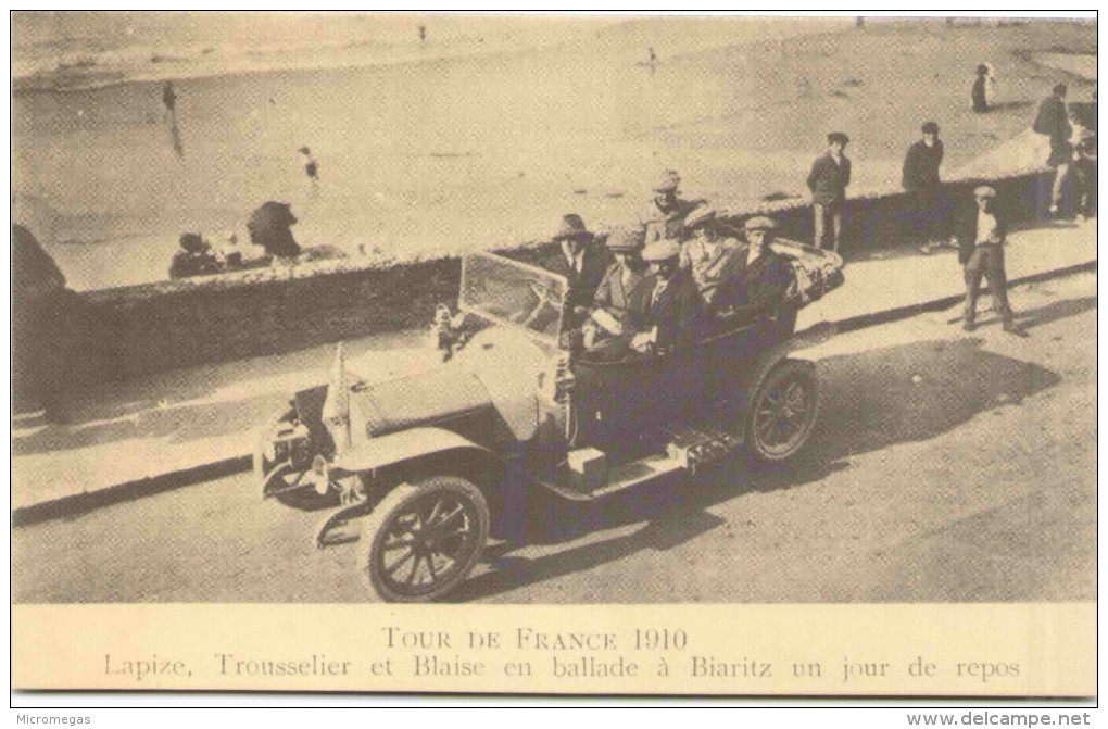 Reproduction Cecodi - Tour De France 1910 - Lapize, Trousselier Et Blaise En Ballade à Biarritz Un Jour De Repos - Cyclisme