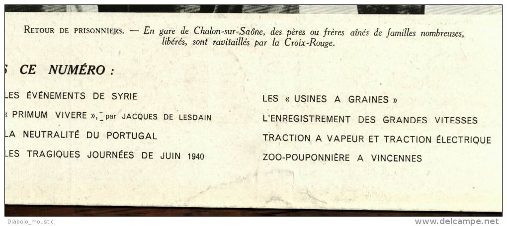 1941 BEYROUTH ; Usines à Graines; SNCF Vapeur Et électrique ;Camp Prisonniers Français;  ZOO Pouponnière - L'Illustration