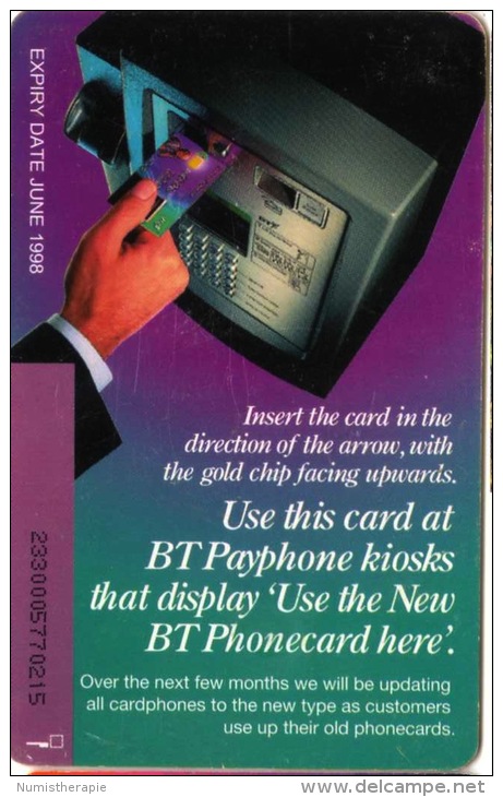 BT : Cabin Téléphonique £5 : Exp Juin 1998 (Scratch) - Telefoni