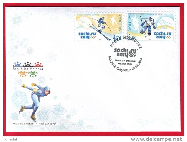 Moldova, Official FDC, Winter Olympic Games - Sochi, 2014 - Winter 2014: Sochi