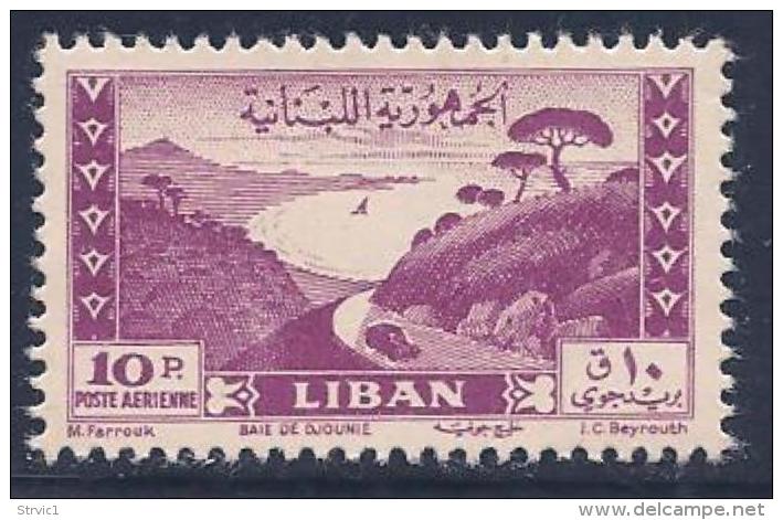 Lebanon, Scott # C145A Mint Hinged Bay Of Jounie, 1949, Thin - Lebanon