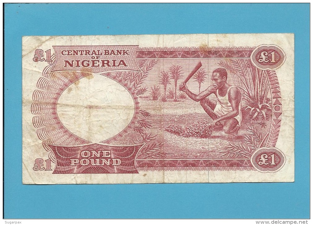 1 POUND - ND ( 1967 ) - P 8 - Serie A/53 - CENTRAL BANK OF NIGERIA - Nigeria