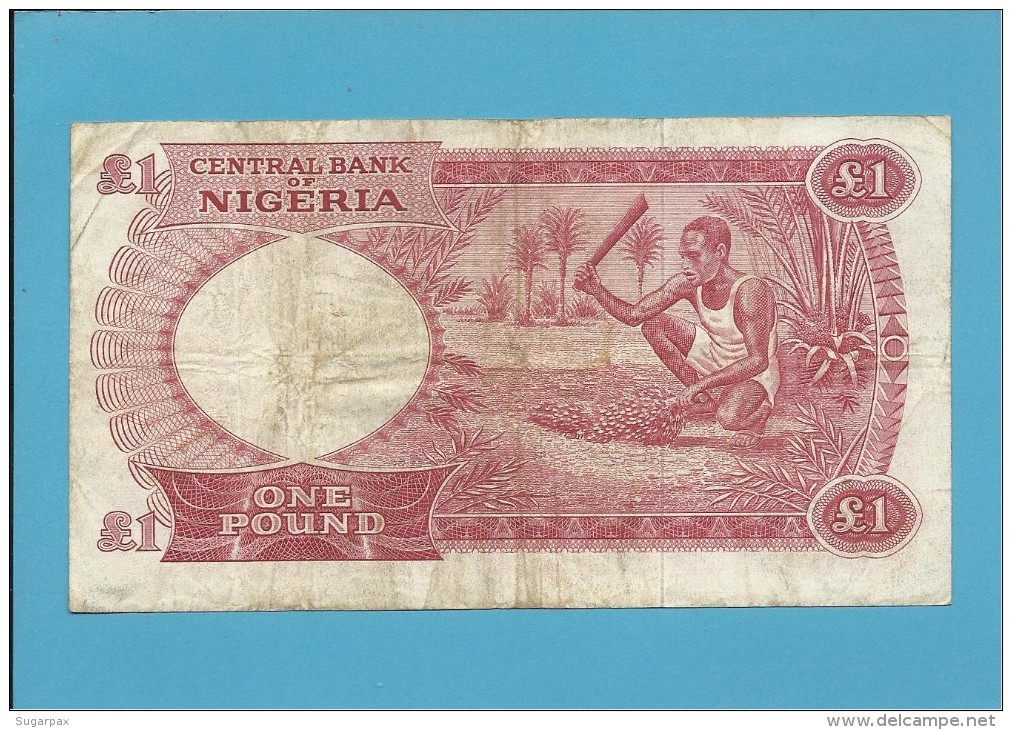 1 POUND - ND ( 1967 ) - P 8 - Serie B/82 - CENTRAL BANK OF NIGERIA - Nigeria