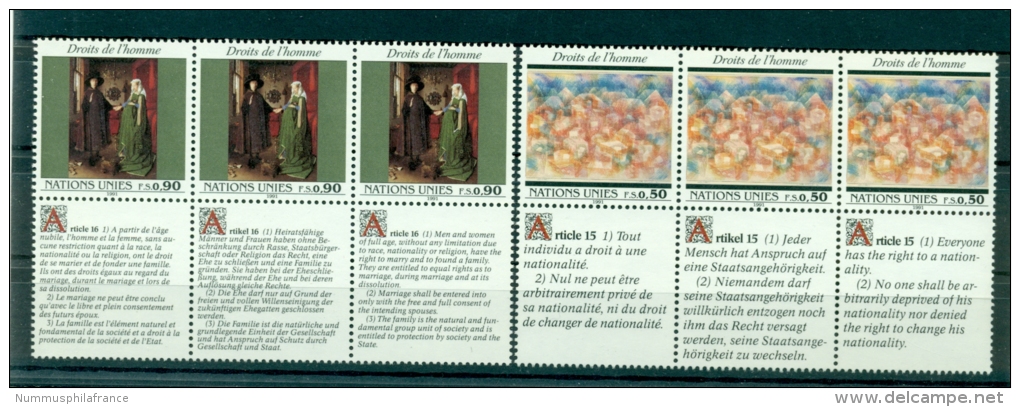 Nations Unies Géneve 1991 - Michel N.208/09 - "Droits De L'Homme" - Unused Stamps