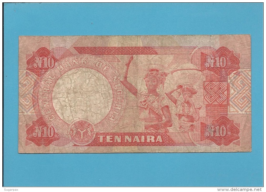 10 NAIRA - ND ( 1984 - ) - P 25e - Sign. 10 - Serie U/84 - CENTRAL BANK OF NIGERIA - Nigeria