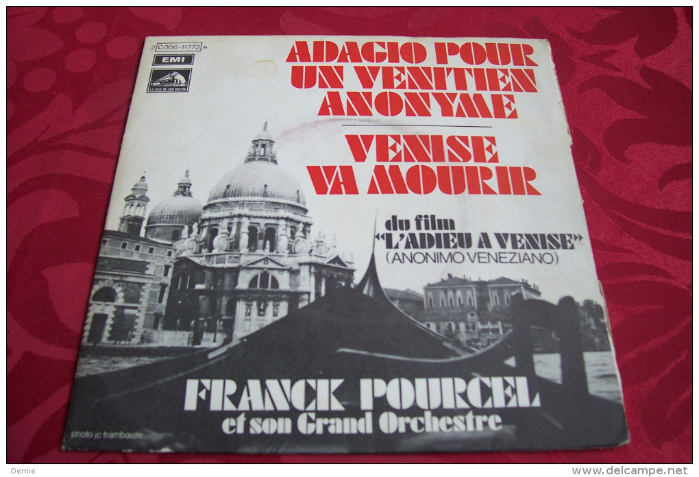 FRANCK POURCEL  °  ADAGIO UN VENITIEN ANONYME  /  VENISE VA MOURIR  DU FILM ADIEU A VENISE - Instrumental