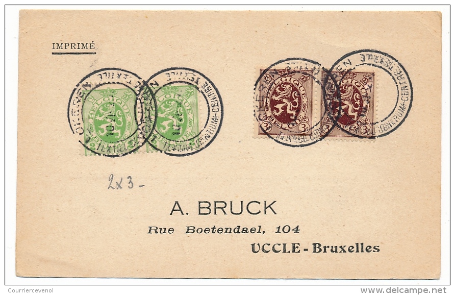 Belgique - CP Imprimé - Cachet "LOKEREN Centre Textile" 1932 - Brieven En Documenten