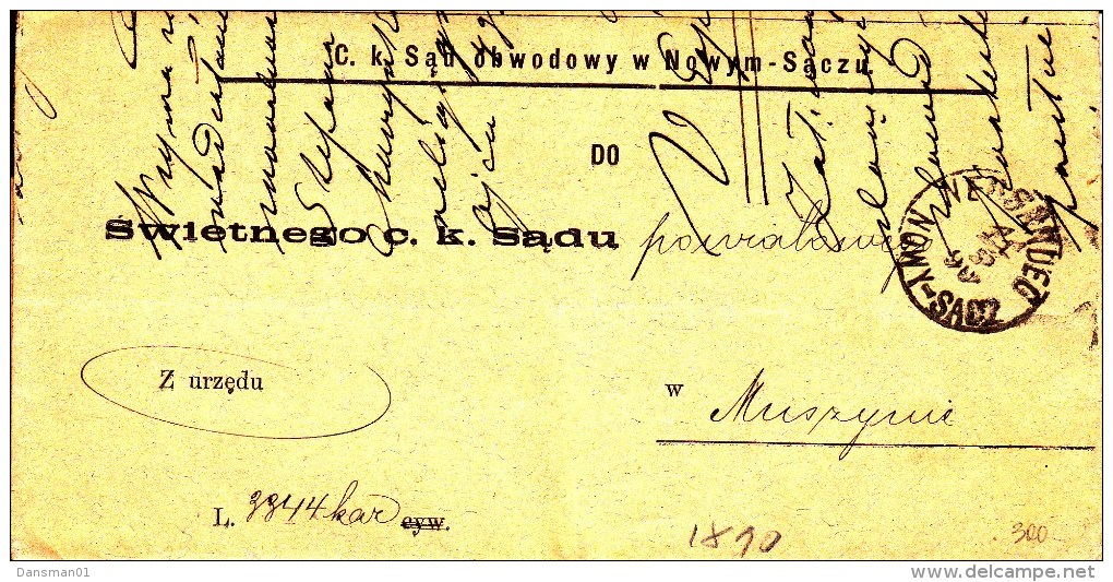 POLAND Prephilatelic 1890 NEU SANDEC Full Letter - ...-1860 Préphilatélie