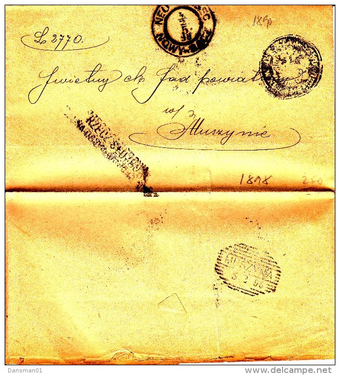 POLAND Prephilatelic 1898 NEU SANDEC To MUSZYNA Full Letter - ...-1860 Préphilatélie