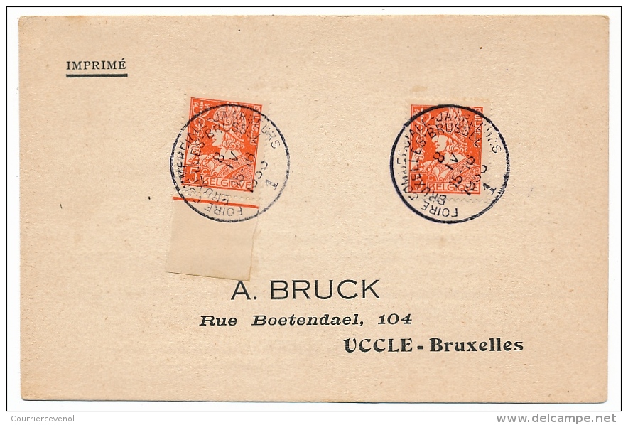 Belgique - CP Imprimé - Cachet "Foire Commerciale BRUXELLES " 193? - Lettres & Documents