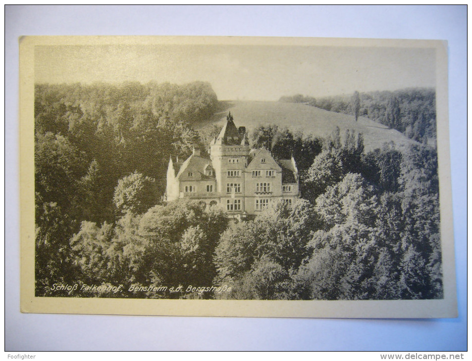 Germany: Schloß Schloss FALKENHOF Bensheim A. D. Bergstraße - 1950s Small Format - Bensheim