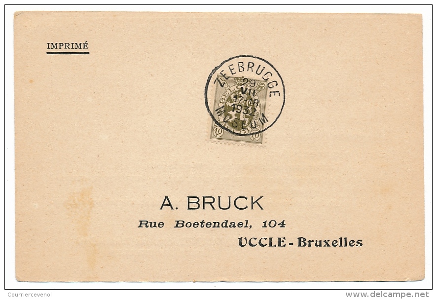 Belgique - CP Imprimé - Cachet "ZEEBRUGGE Museum " 1932 - Covers & Documents